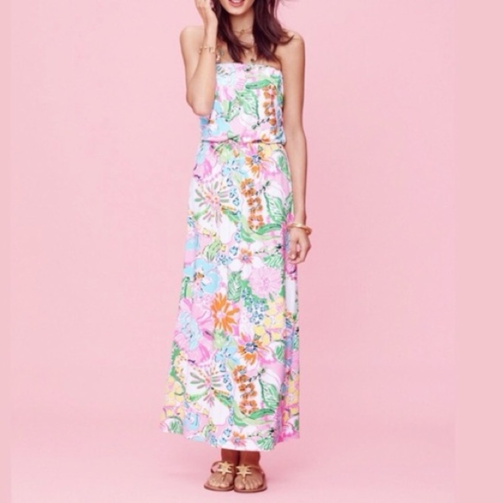 Lilly Pulitzer Multicolored Strapless Sundress Resort Wear - Picture 5 of 10